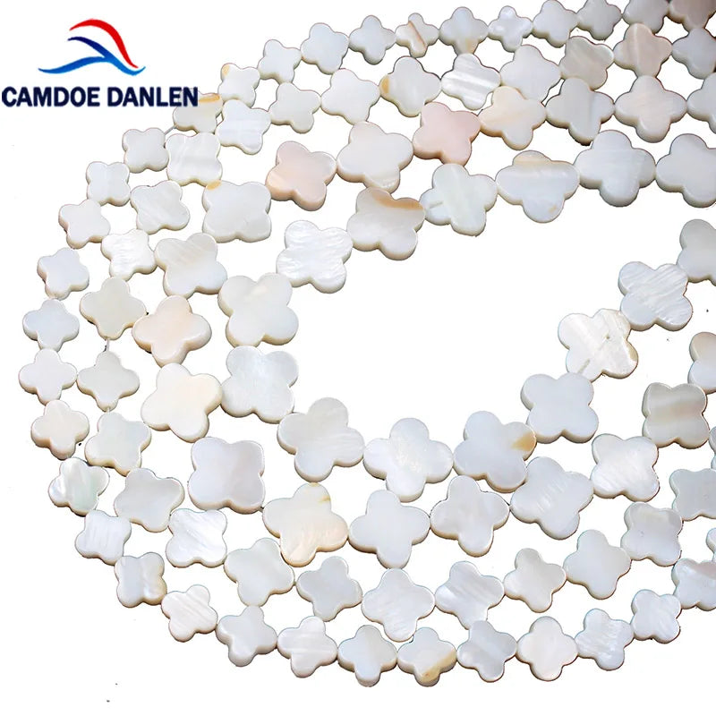 Natural Mother Of Pearl Shell Clover Beads 6-14mm