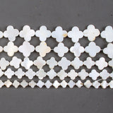 Natural Mother Of Pearl Shell Clover Beads 6-14mm