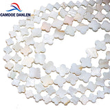 Natural Mother Of Pearl Shell Clover Beads 6-14mm