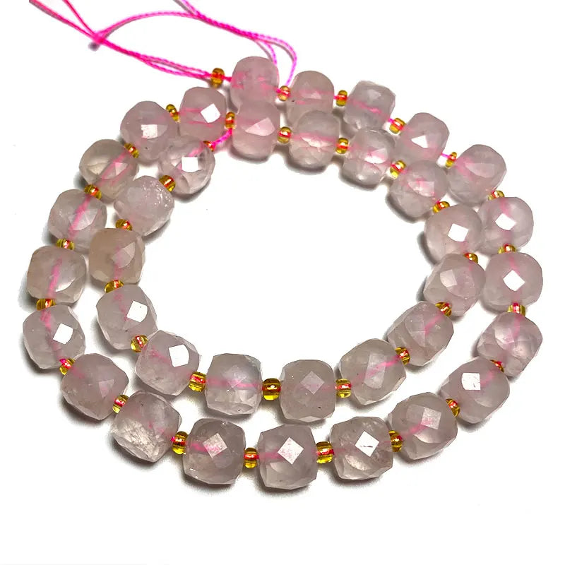 Natural Aquamarine Amethyst Crystal Square Beads 8mm