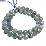 Natural Aquamarine Amethyst Crystal Square Beads 8mm