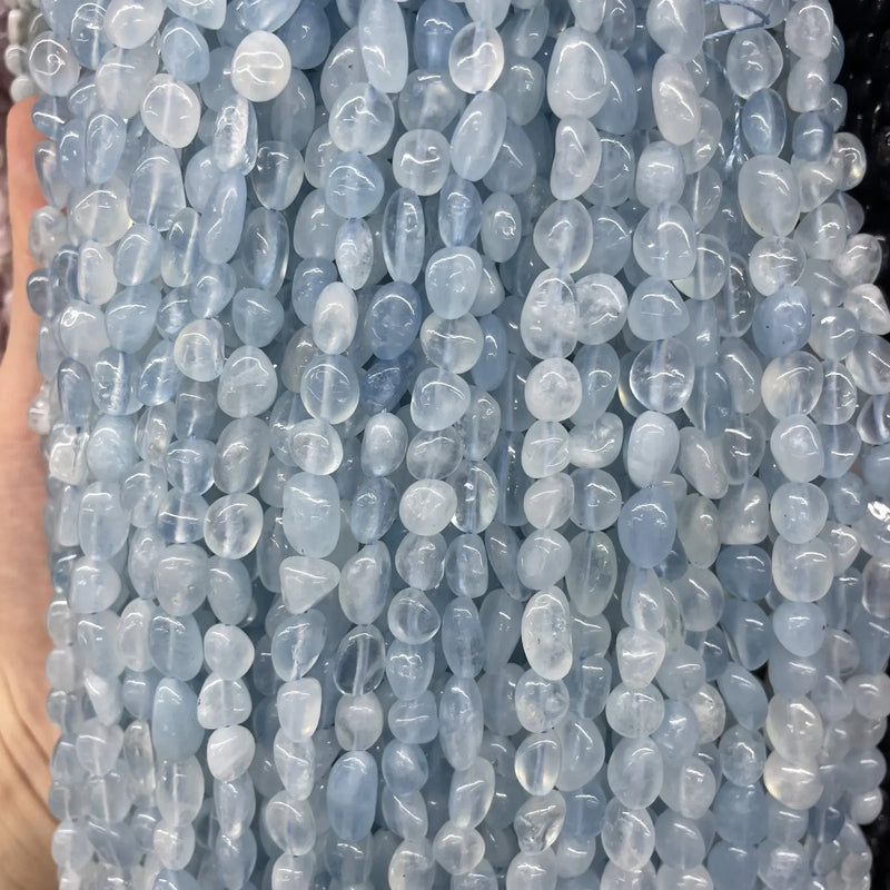 100% Natural Aquamarine Irregular Beads 8-12mm Gravel Beads