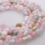Natural Morganite Beads 8-10mm Oval Gravel for Bracelet
