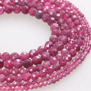 100% Natural Ruby Loose Beads 2 3 4mm for Jewelry Making