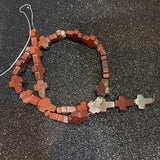 Natural Stone Tiger Eye Cross Shape Beads for DIY Jewelry Making