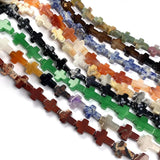 Natural Stone Tiger Eye Cross Shape Beads for DIY Jewelry Making