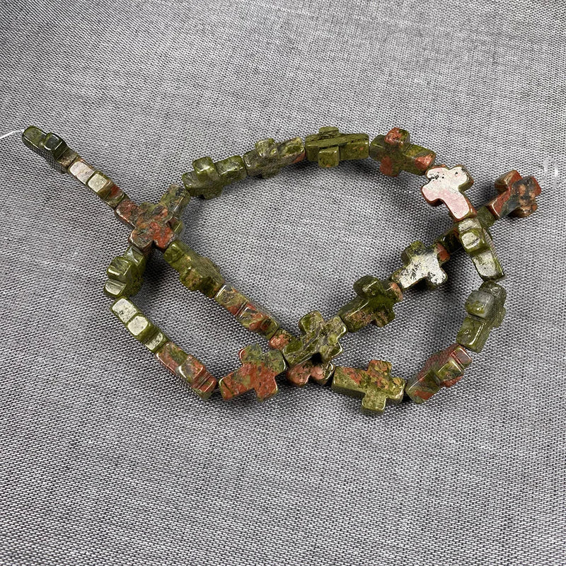 Natural Stone Tiger Eye Cross Shape Beads for DIY Jewelry Making