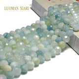Natural Aquamarine Round Gemstone Beads for Jewelry Making DIY