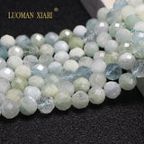 Natural Aquamarine Round Gemstone Beads for Jewelry Making DIY