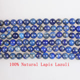 Natural Lapis Lazuli Stone Beads Round Loose Beads 4-12mm for DIY Jewelry