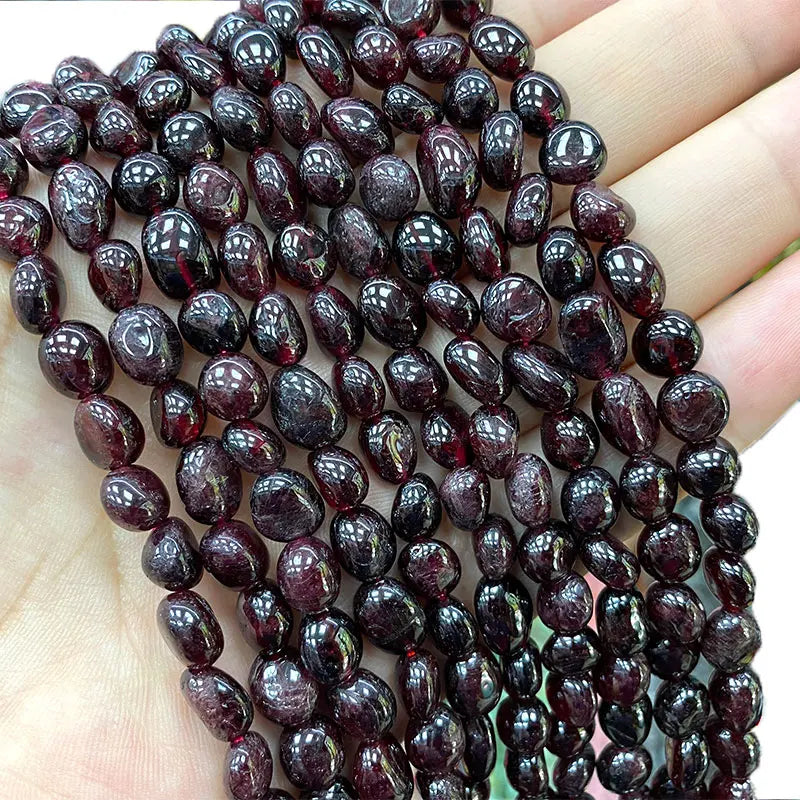 Red Garnet Quartz Gravel Gemstone Beads 15''