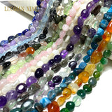 Red Garnet Quartz Gravel Gemstone Beads 15''