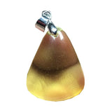 Yellow Amber Pendant Jewelry For Women Man Silver 21x16x6mm AAAAA