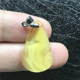 Natural Yellow Amber Pendant Jewelry Silver 25x15x5mm Beads
