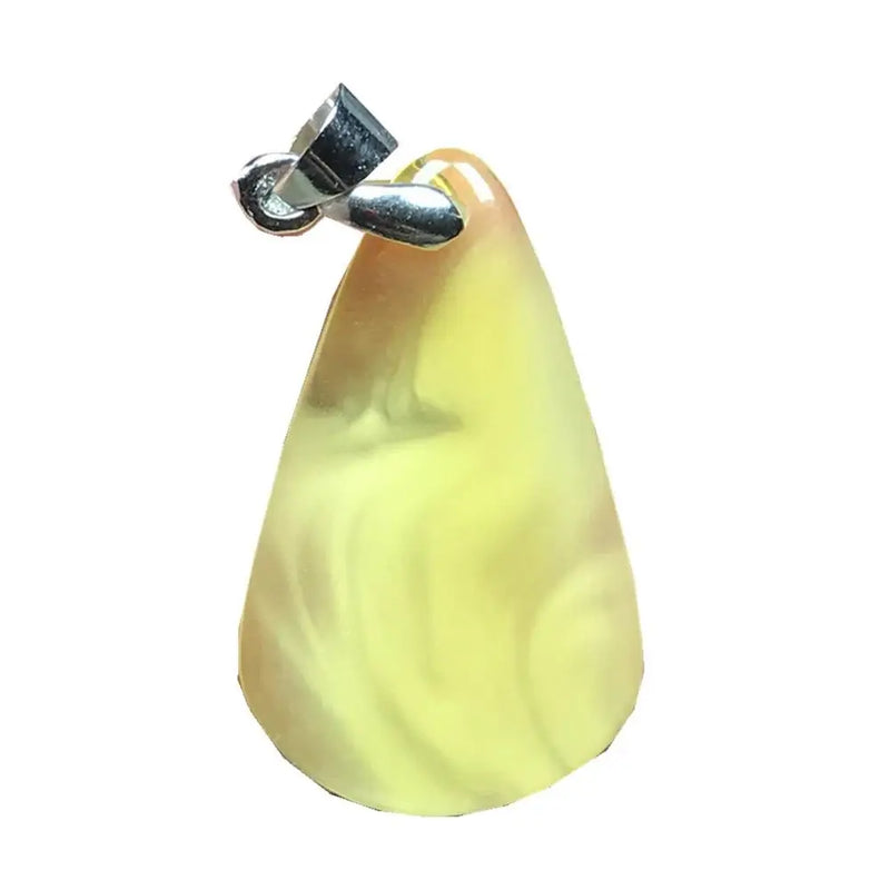 Natural Yellow Amber Pendant Jewelry Silver 25x15x5mm Beads