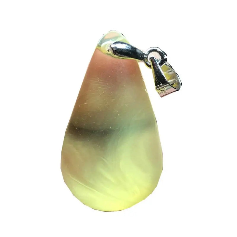 Natural Yellow Amber Pendant Jewelry Crystal Silver 26x15mm