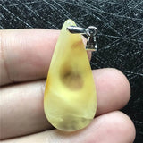 Natural Yellow Amber Pendant Jewelry Silver Beads Gemstone Necklace Pendant