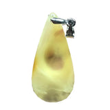 Natural Yellow Amber Pendant Jewelry Silver Beads Gemstone Necklace Pendant