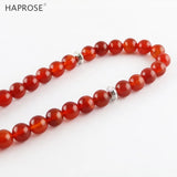 Red Agate Islamic Tasbih Allah Rosary 33 Beads Stone Tesbih