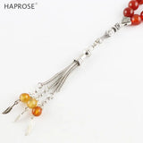 Red Agate Islamic Tasbih Allah Rosary 33 Beads Stone Tesbih