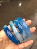 Natural Agate Jade Bangle Hand-Carved Jade Bracelet for Women