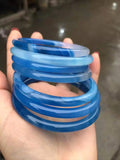 Natural Chalcedony Jade Bangle Bracelet for Women