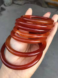Natural Chalcedony Jade Bangle Bracelet for Women