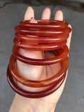 Natural Chalcedony Jade Bangle Bracelet for Women