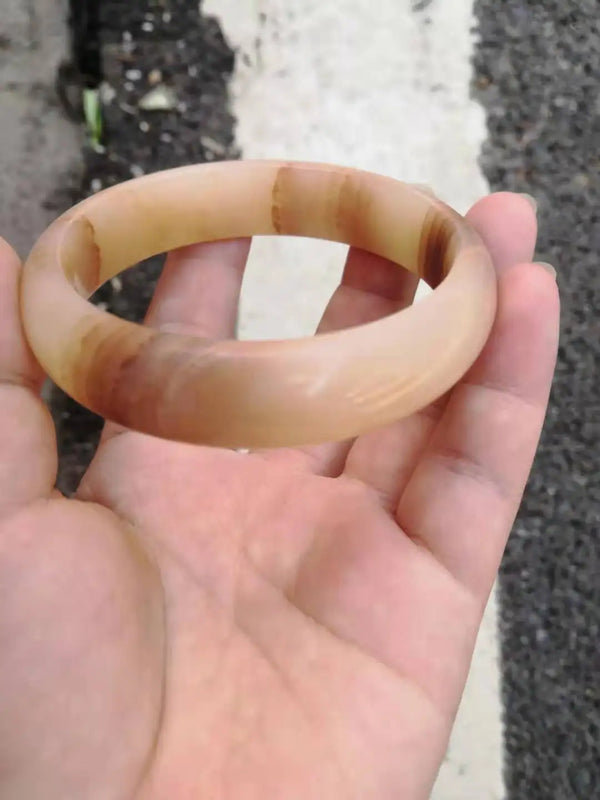 Natural Jade Bangle Handcarved Women's Jewelry Bracelet