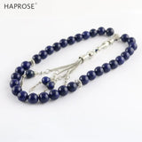 Natural Lapis Lazuli Bracelet Islamic Muslim Tasbih Allah Pendant Tassel