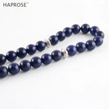 Natural Lapis Lazuli Bracelet Islamic Muslim Tasbih Allah Pendant Tassel