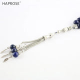 Natural Lapis Lazuli Bracelet Islamic Muslim Tasbih Allah Pendant Tassel
