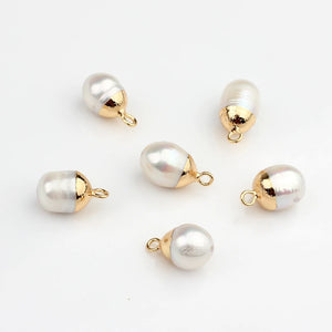 4pcs Freshwater Loose Pearl Baroque Water Drop Shape Charms Beads