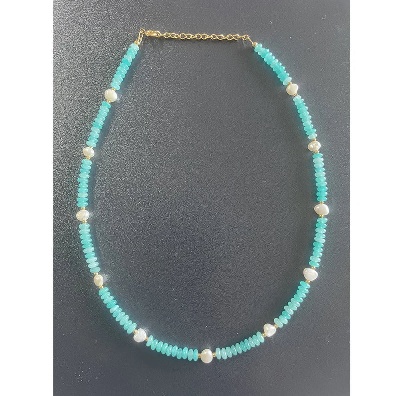 Nature Freshwater Pearl Necklace Bohemian Beaded Jewelry