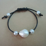 Baroque Freshwater Pearl Bracelet, Natural White Pearl Jewelry