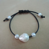 Baroque Freshwater Pearl Bracelet, Natural White Pearl Jewelry