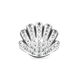 925 Sterling Silver Clear CZ Shell Charm Beads for Bracelets DIY