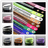 Women Crystal Leather Wrap Bangle Bracelet