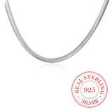 925 Sterling Silver Snake Chain Necklace 16-30in for Men Boys Women