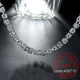 925 Sterling Silver Tap Clasp Buckle Chains Necklace for Men Women