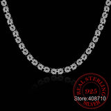 925 Sterling Silver Tap Clasp Buckle Chains Necklace for Men Women
