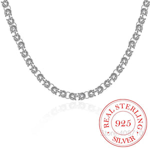 925 Sterling Silver Tap Clasp Buckle Chains Necklace for Men Women