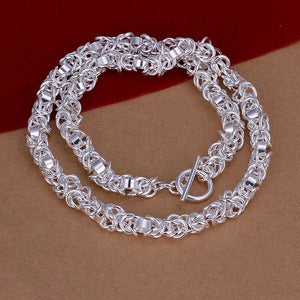 925 Sterling Silver Tap to Buckle Chains Necklace for Men