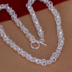925 Sterling Silver Tap to Buckle Chains Necklace for Men