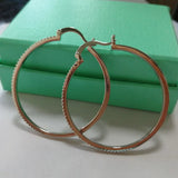925 Sterling Silver Large Circle Hoop Earrings with Zircon Rond Earring