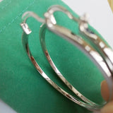925 Sterling Silver Large Circle Hoop Earrings with Zircon Rond Earring