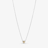 925 Silver Golden Heart Collier Necklace for Women