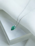 925 Silver Leaf Necklace Enamel Women Girls Kids Party Gift