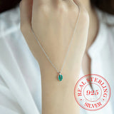 925 Silver Leaf Necklace Enamel Women Girls Kids Party Gift