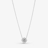 925 Sterling Silver Rose Petals Collier Necklace For Women